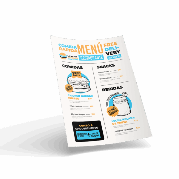 Cartas Menu Individuales